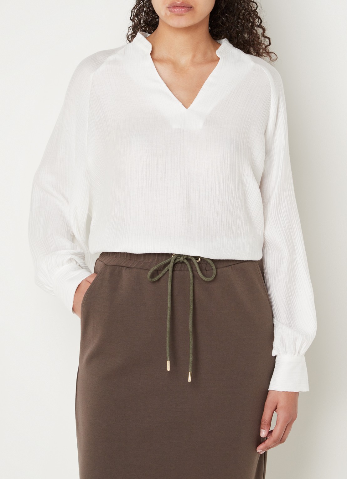 CINQUE Cipalmino oversized tuniek  met structuur - detail wit