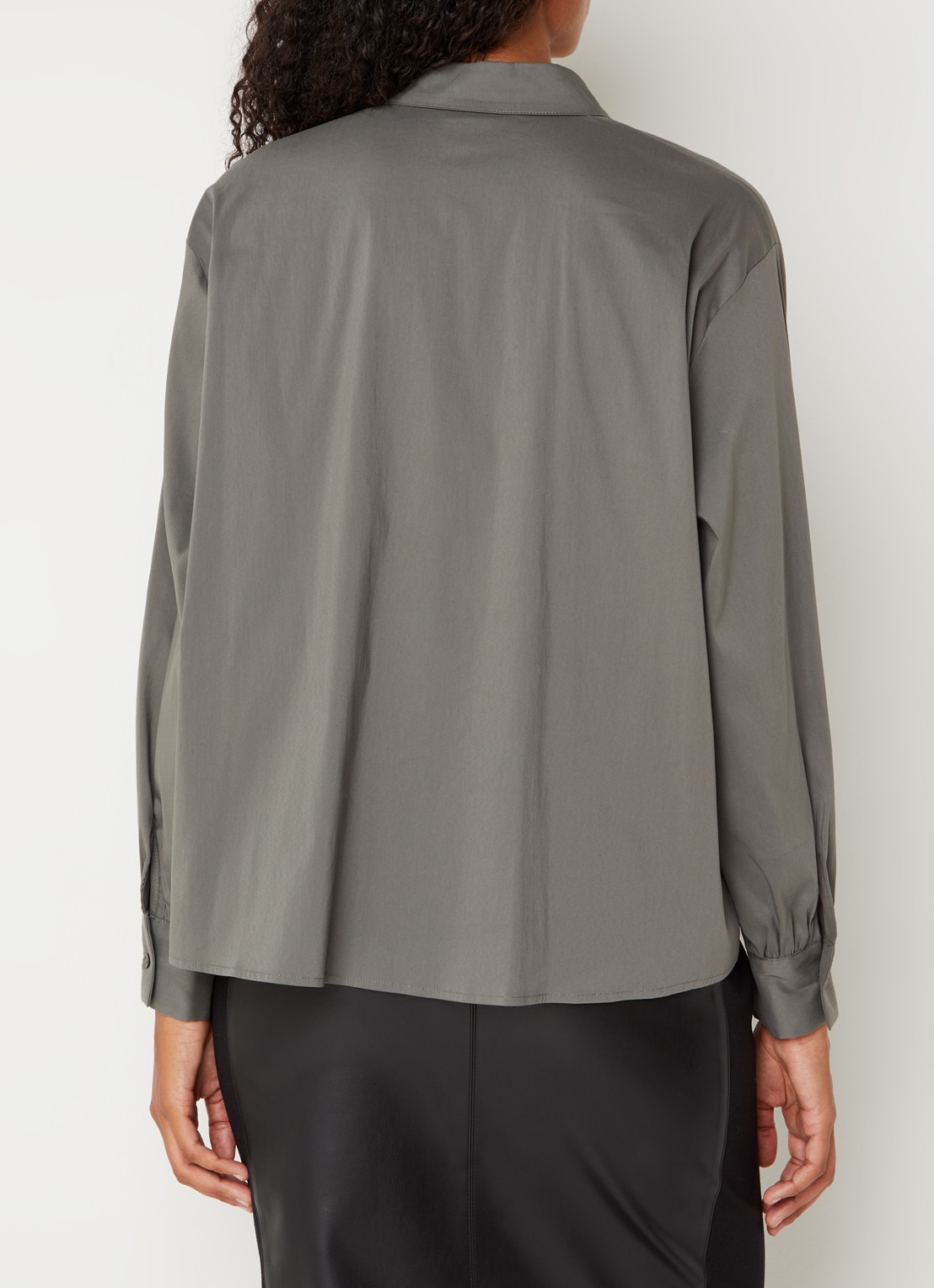 Cinque Cipalmona blouse met ballonmouw - achterkant olijfgroen