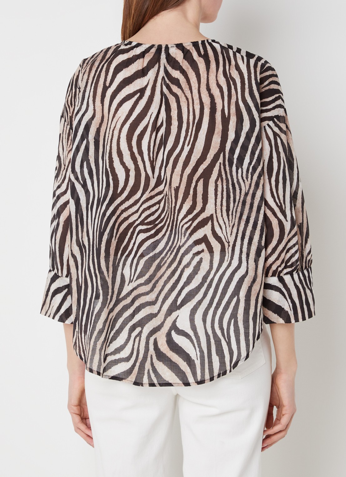 CINQUE Cipaolo semi-transparante tuniek met zebraprint - achterkant 4 zwart