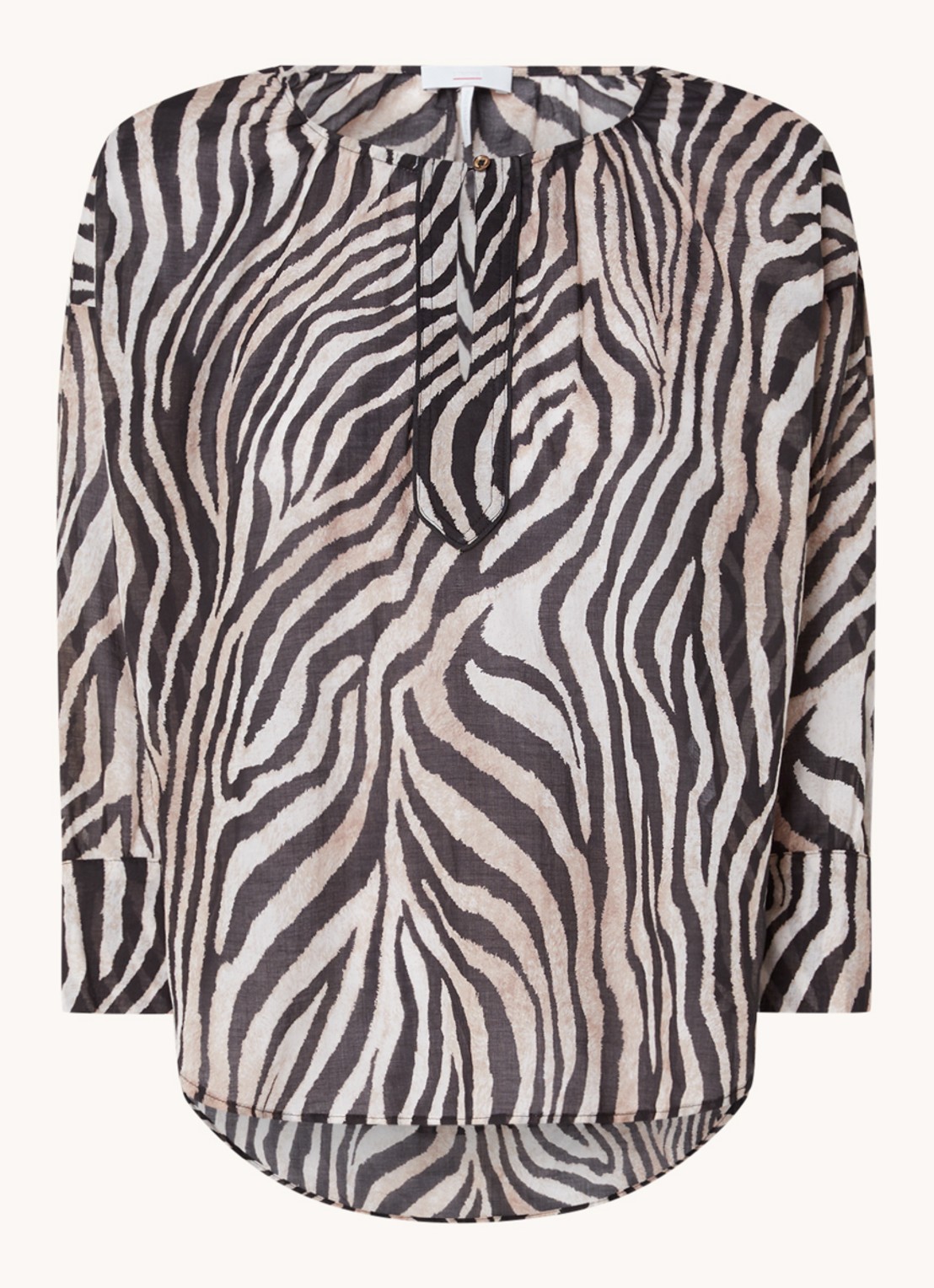 CINQUE Cipaolo semi-transparante tuniek met zebraprint - voorkant zwart