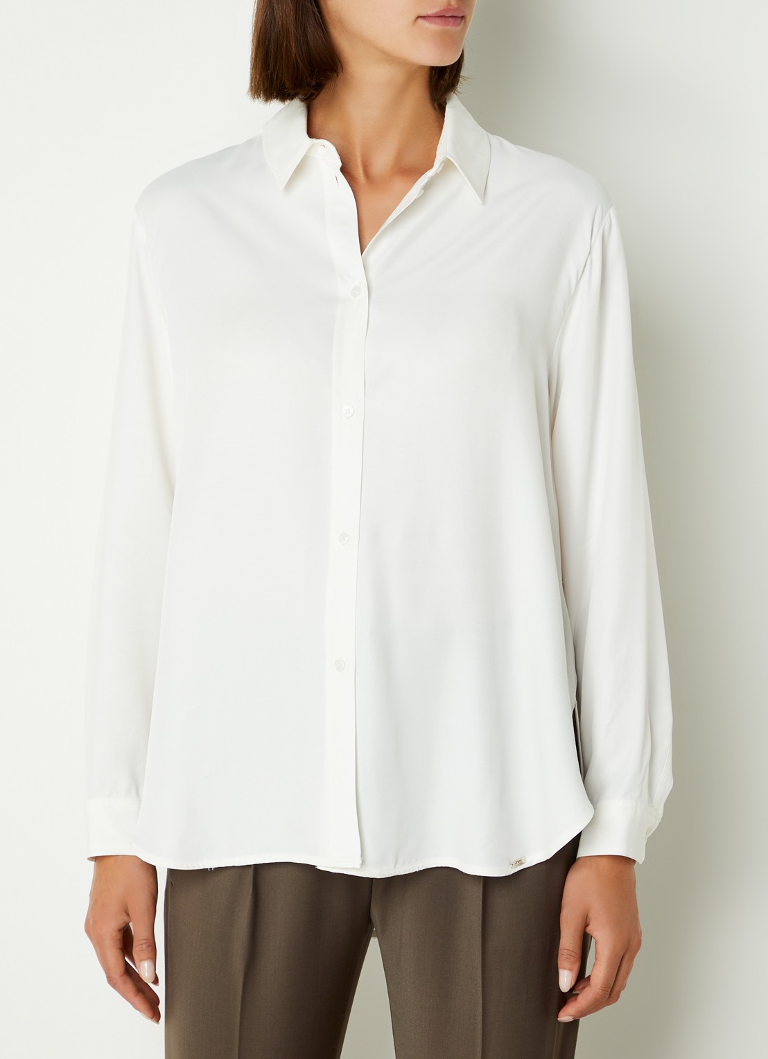 Cinque Ciparis blouse van satijn  - detail 4 wit