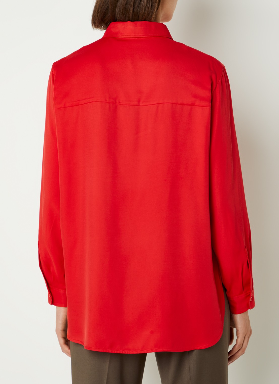 Cinque Ciparis blouse van satijn  - achterkant 4 rood