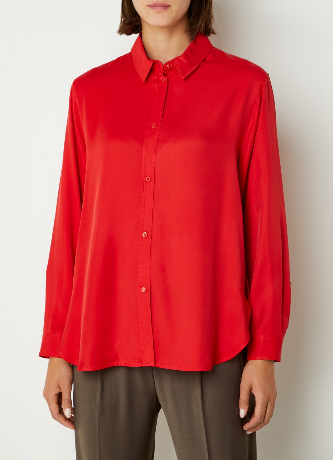 Cinque Ciparis blouse van satijn  - detail 3 rood