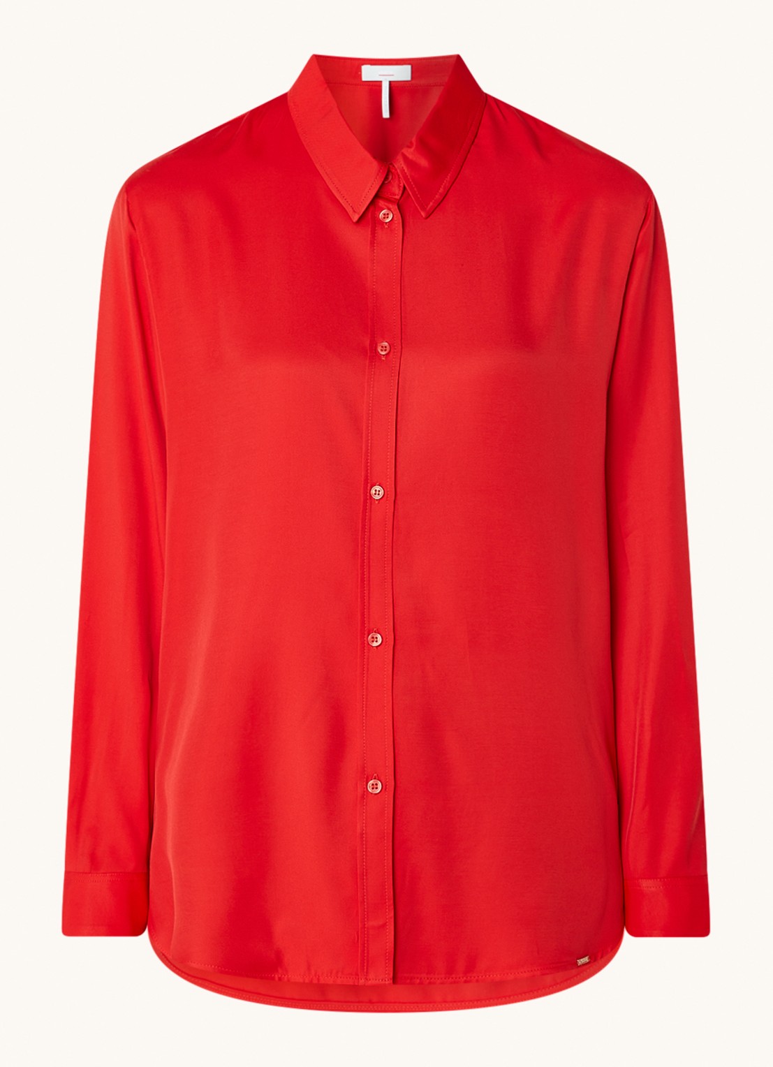Cinque Ciparis blouse van satijn  - voorkant rood