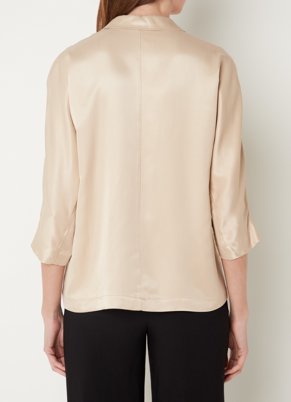 CINQUE Cipasta blouse  met glanzende finish - achterkant donkerbeige