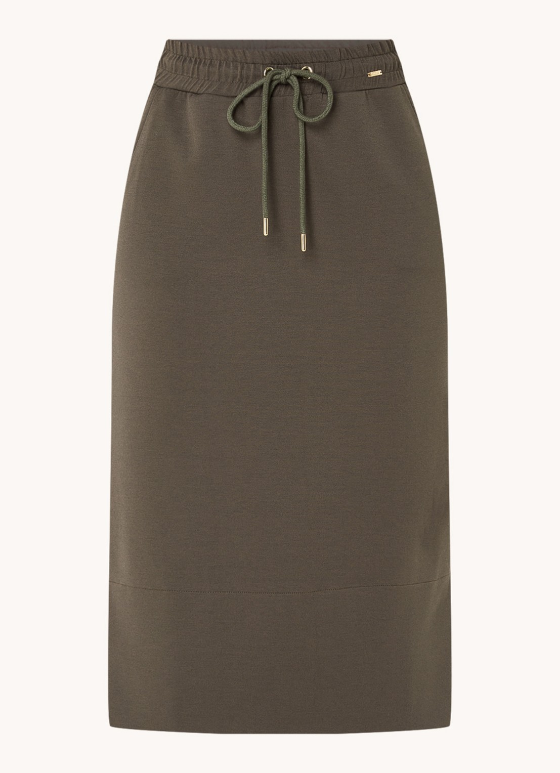 CINQUE Cisleen midi rok van jersey met trekkoord - voorkant 3 donkergrijs