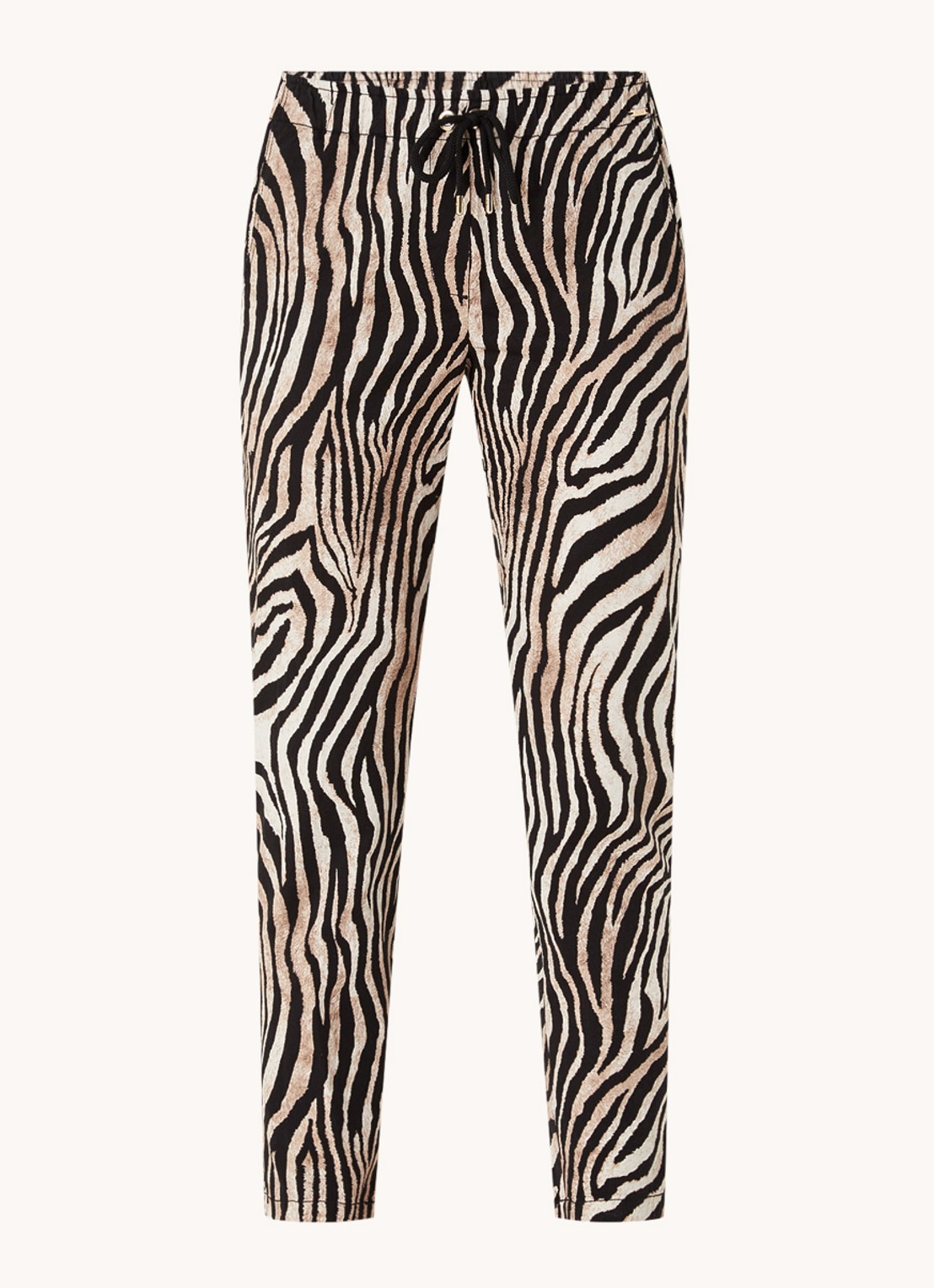 CINQUE Cisofa mid waist cropped tapered fit broek met zebraprint  - voorkant 3 bruin