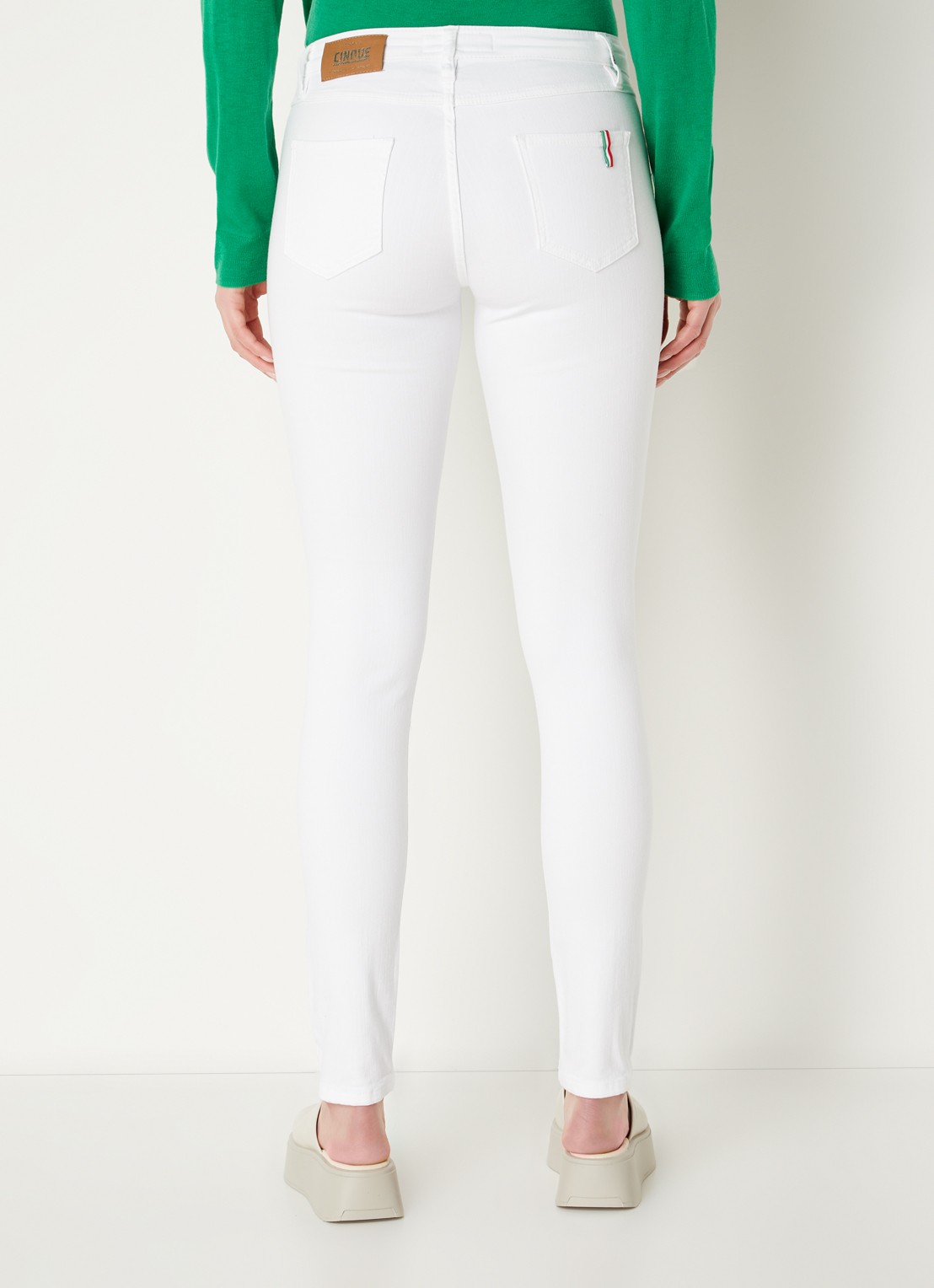 CINQUE Cisun mid waist skinny jeans in gekleurde wassing  - achterkant 3 wit