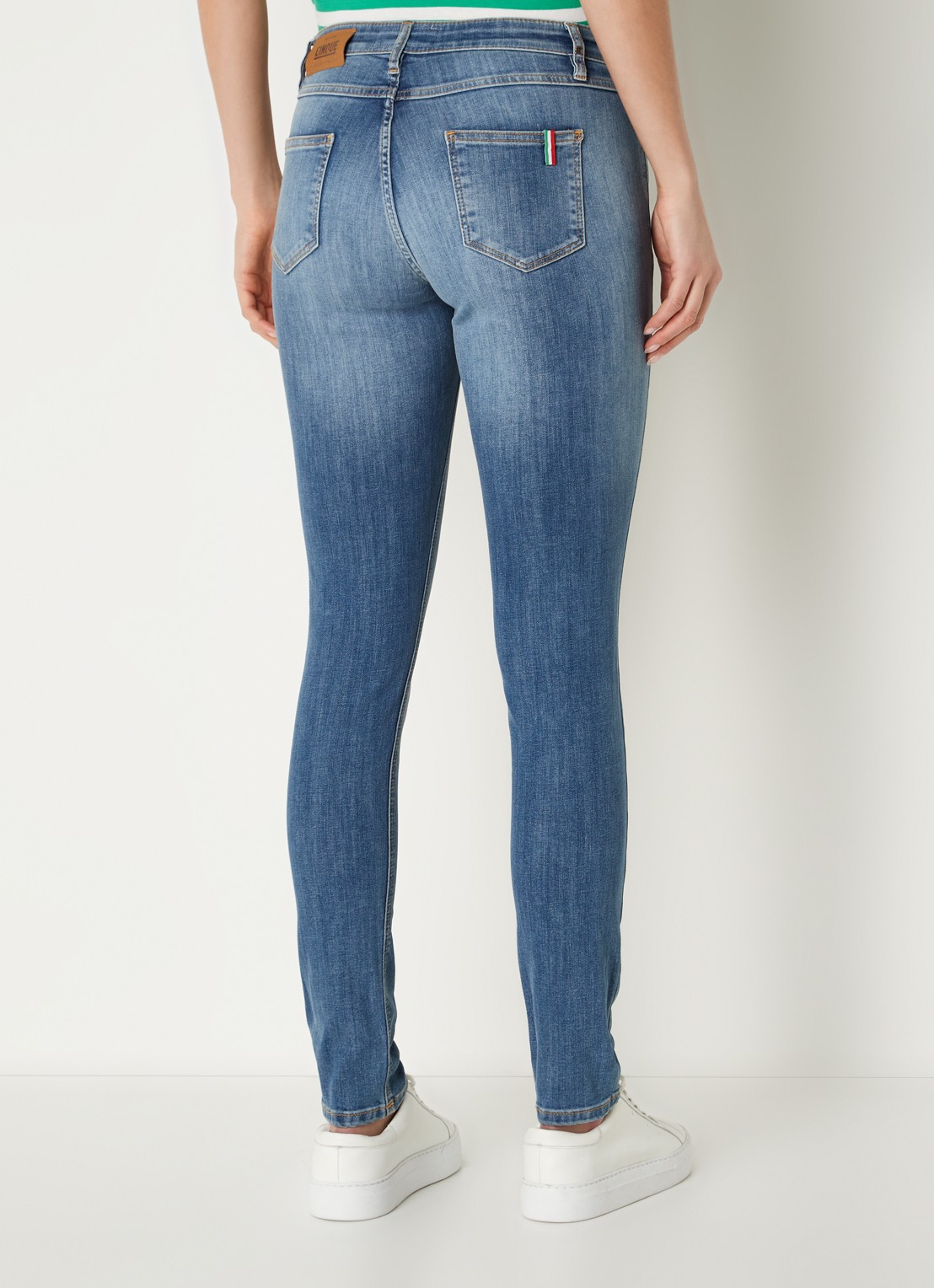 CINQUE Cisun mid waist skinny jeans in gekleurde wassing  - achterkant indigo