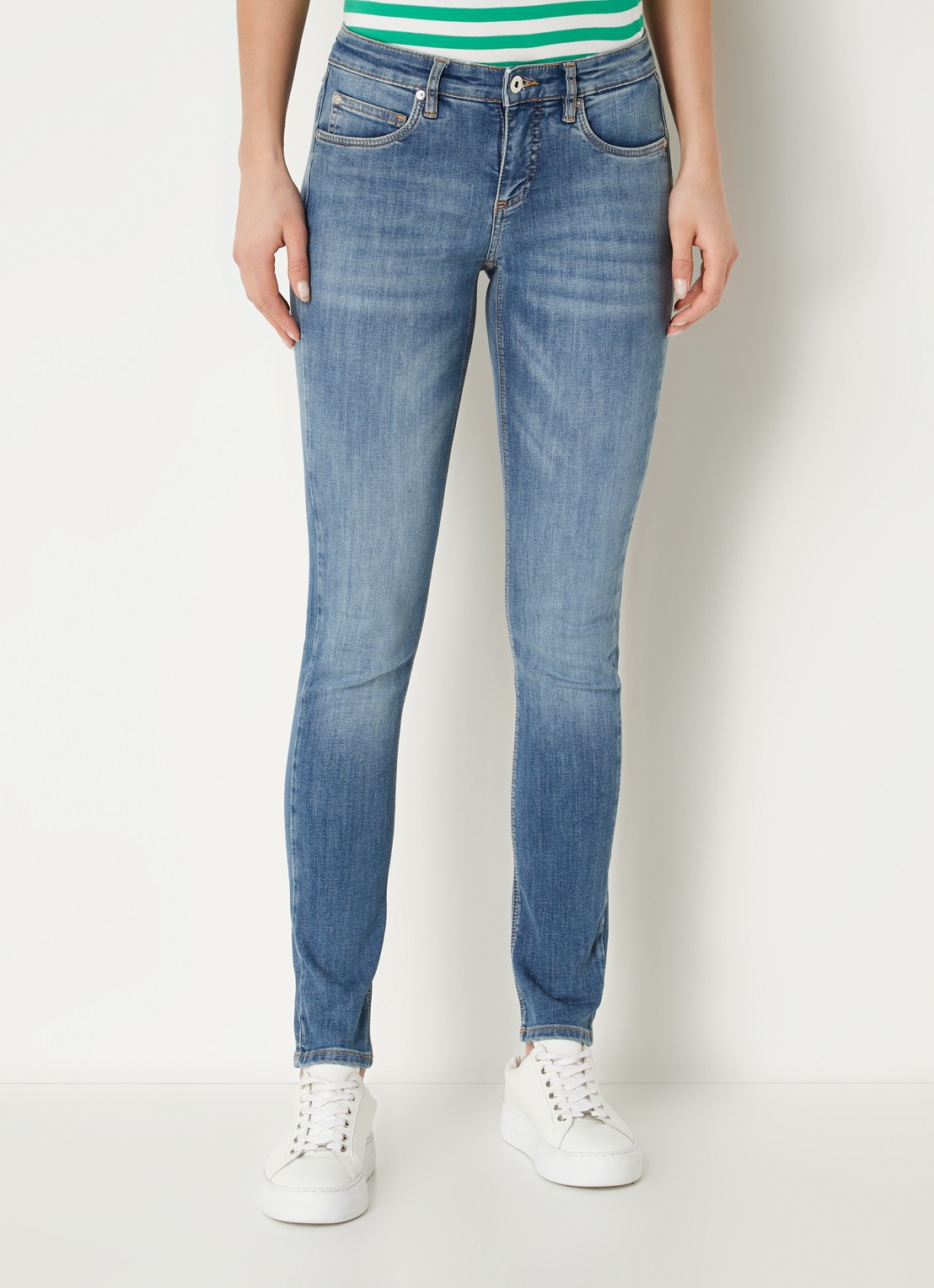 CINQUE Cisun mid waist skinny jeans in gekleurde wassing  - detail 4 indigo