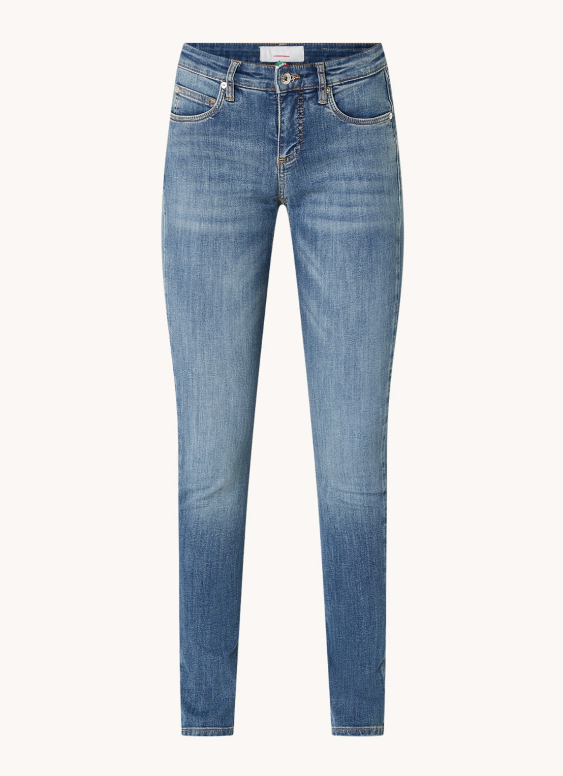 CINQUE Cisun mid waist skinny jeans in gekleurde wassing  - voorkant 2 indigo