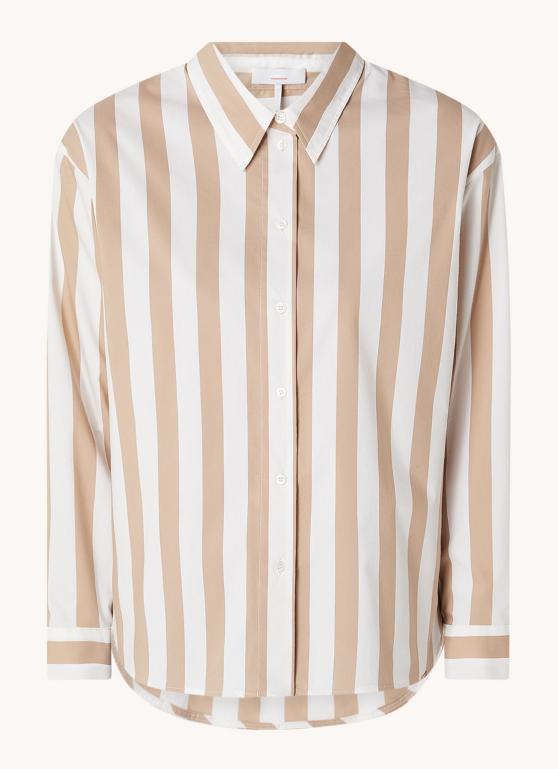 CINQUE Citarina blouse met streepprint  - voorkant zand