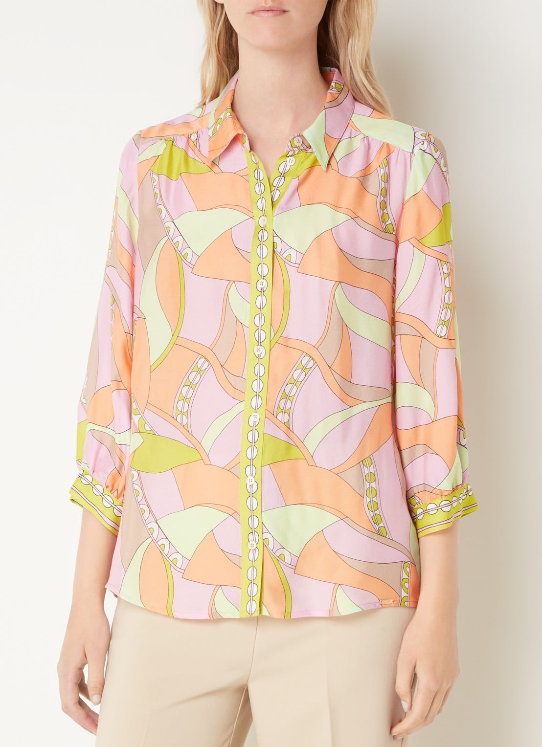 CINQUE Citill blouse met grafische print - detail 4 lichtroze