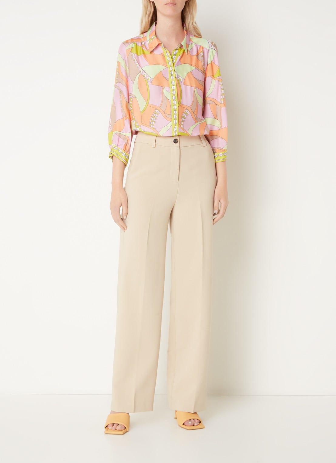 CINQUE Citill blouse met grafische print - voorkant 3 lichtroze