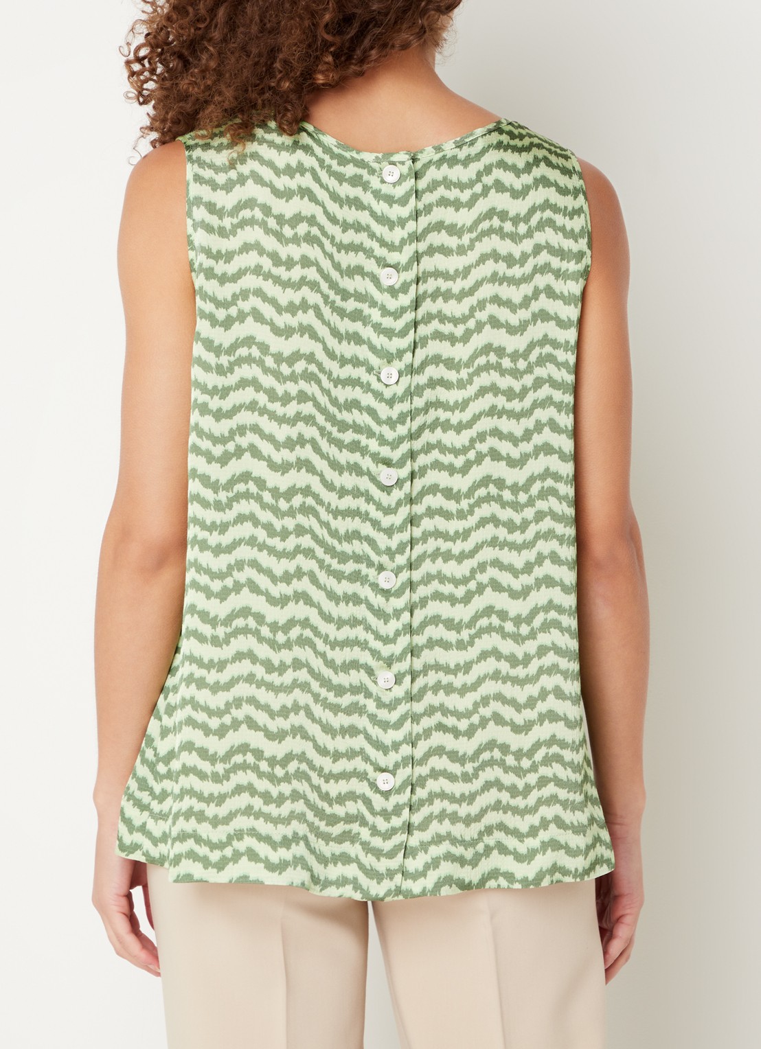 CINQUE Citoni top met grafische print en knoopdetails - achterkant 4 groen