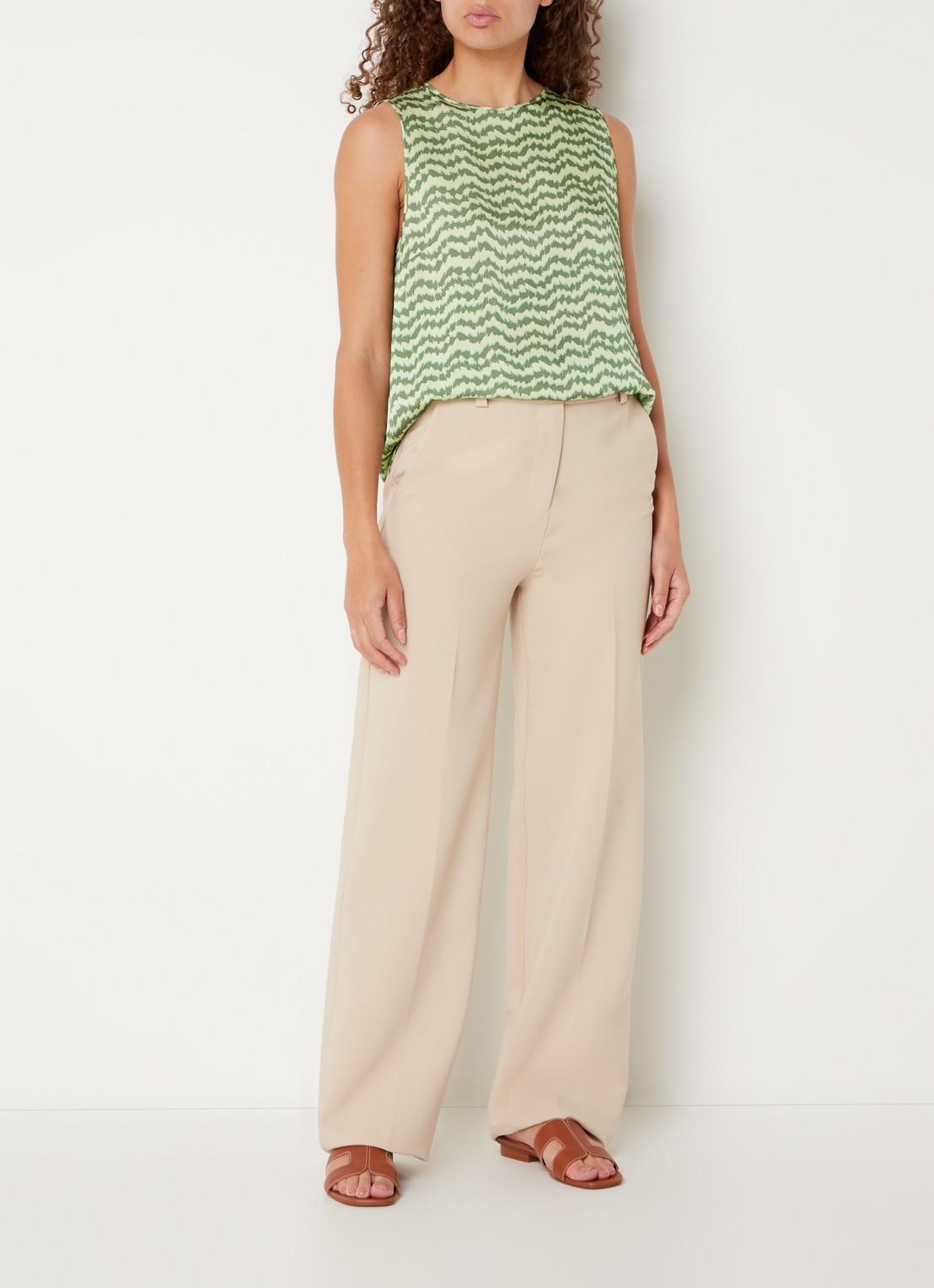 CINQUE Citoni top met grafische print en knoopdetails - voorkant 3 groen