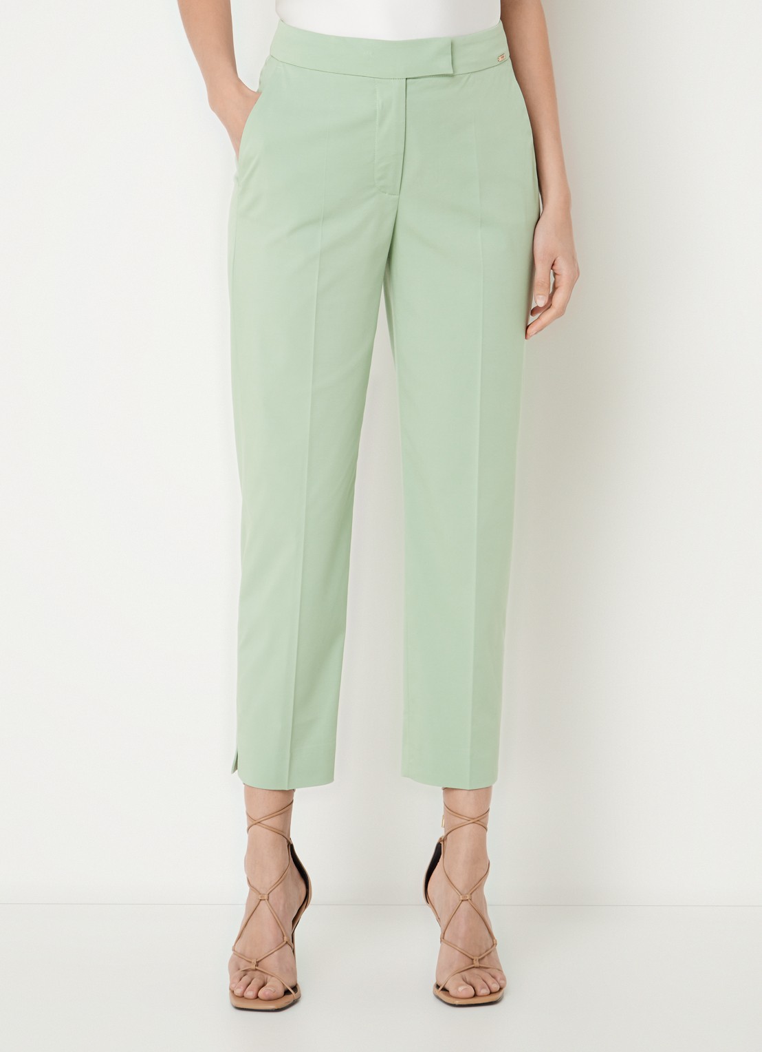 CINQUE Hennes high waist tapered fit pantalon met steekzakken - detail lichtgroen