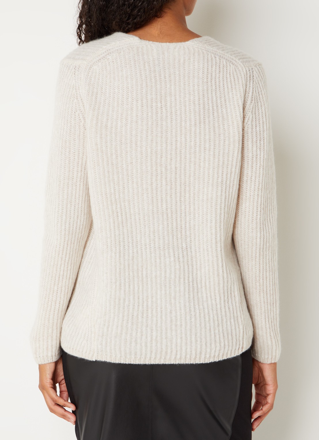 Cinque Ribgebreide pullover in merino wolblend - achterkant creme