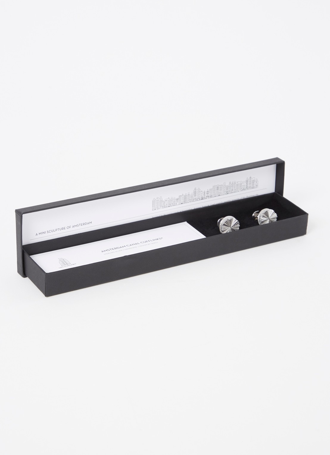 City Cufflinks Amsterdam Canal manchetknopen van zilver - voorkant 2 zilver