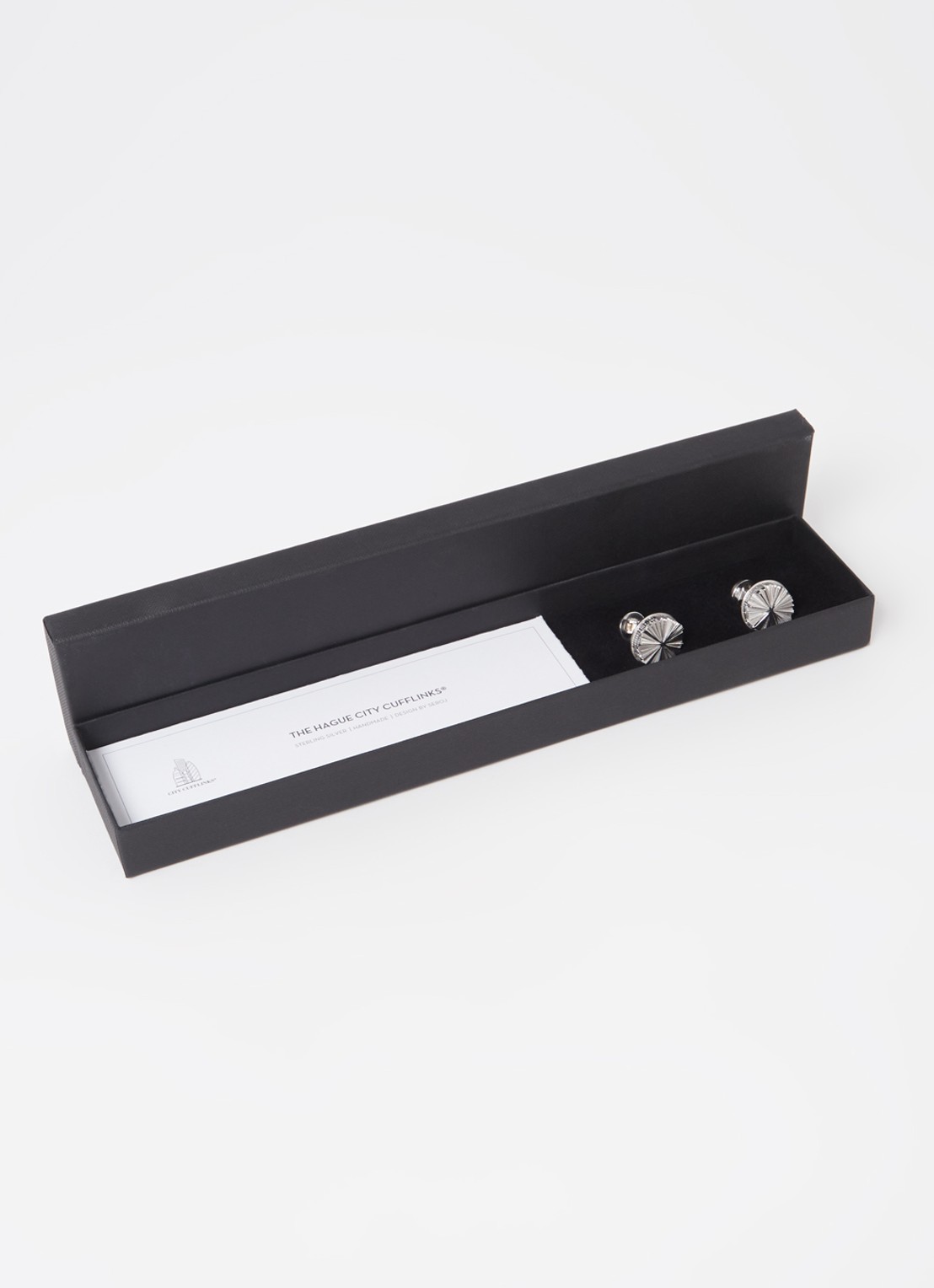 City Cufflinks The Hague City manchetknopen van zilver - voorkant 2 zilver