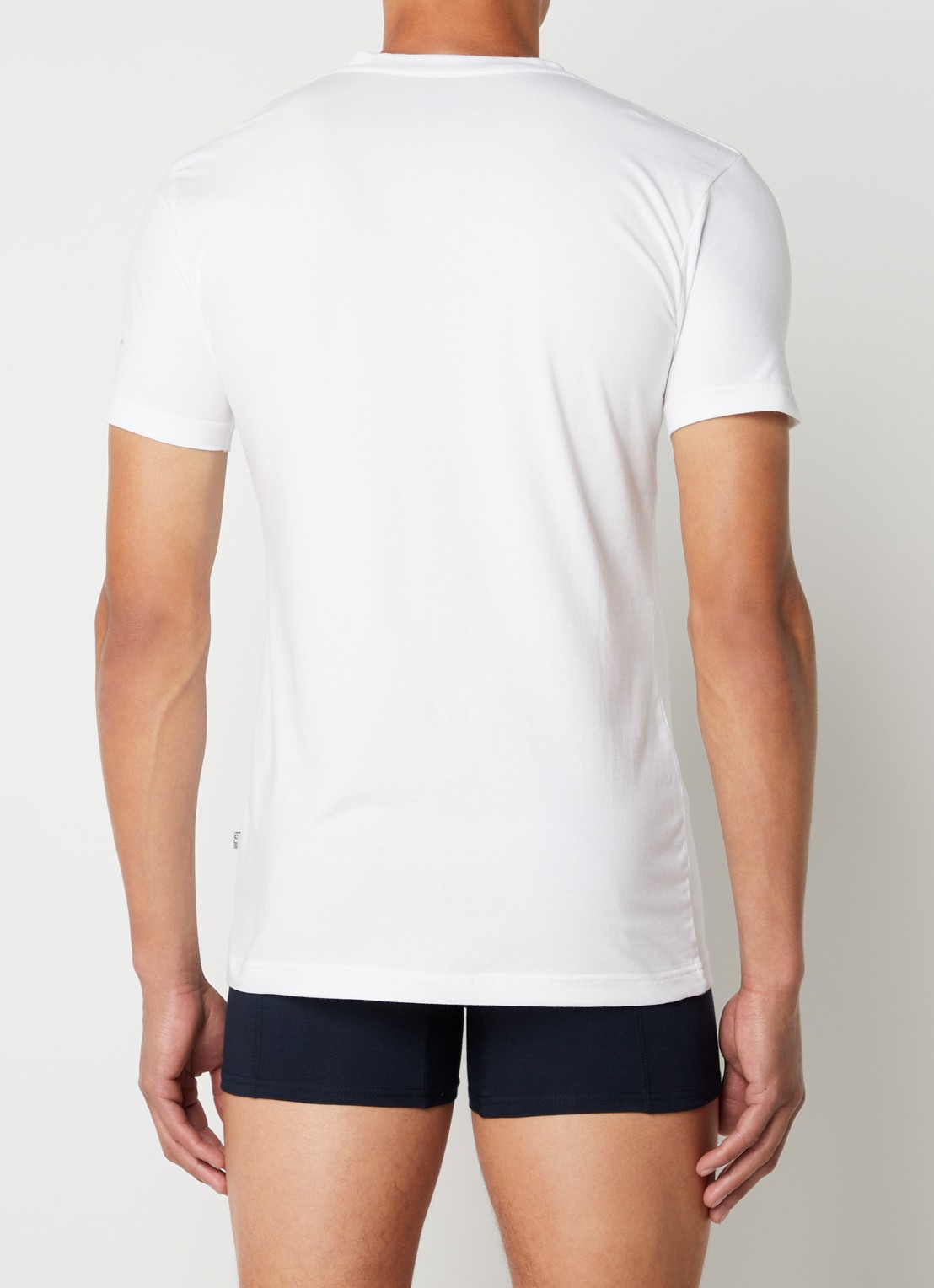 Claesen's 2-pack T-shirts met V-hals - achterkant 4 wit