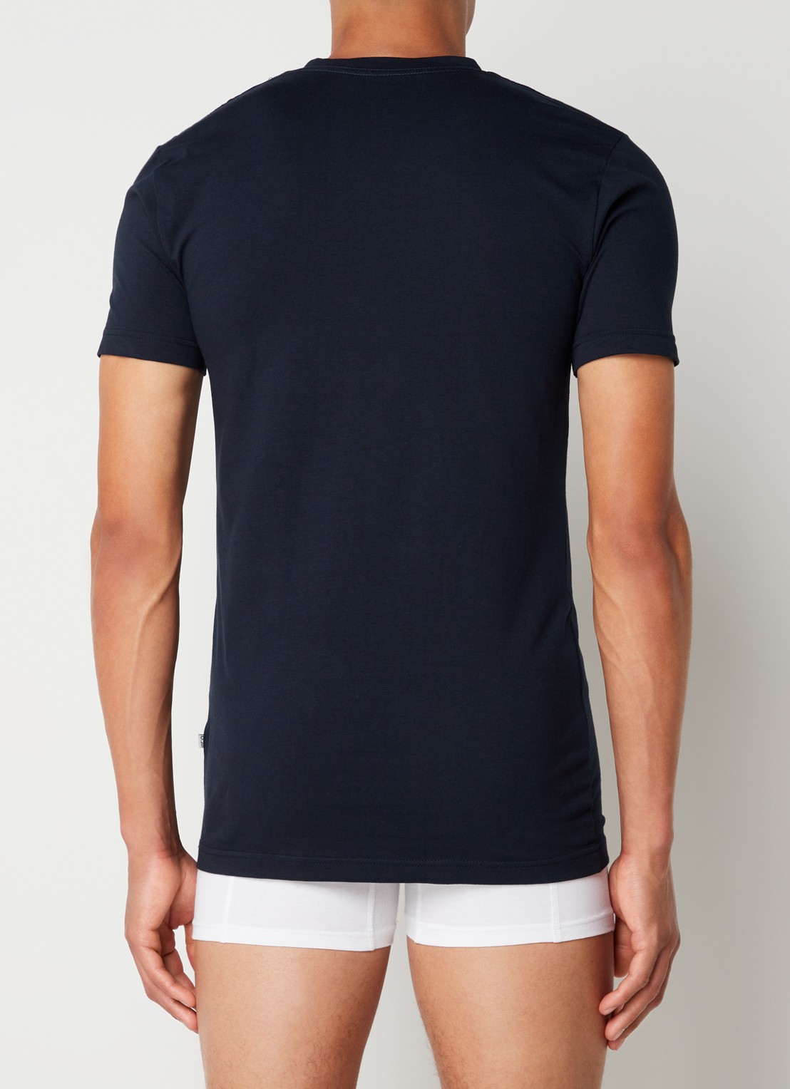 Claesen's 2-pack T-shirts met V-hals - achterkant 4 donkerblauw