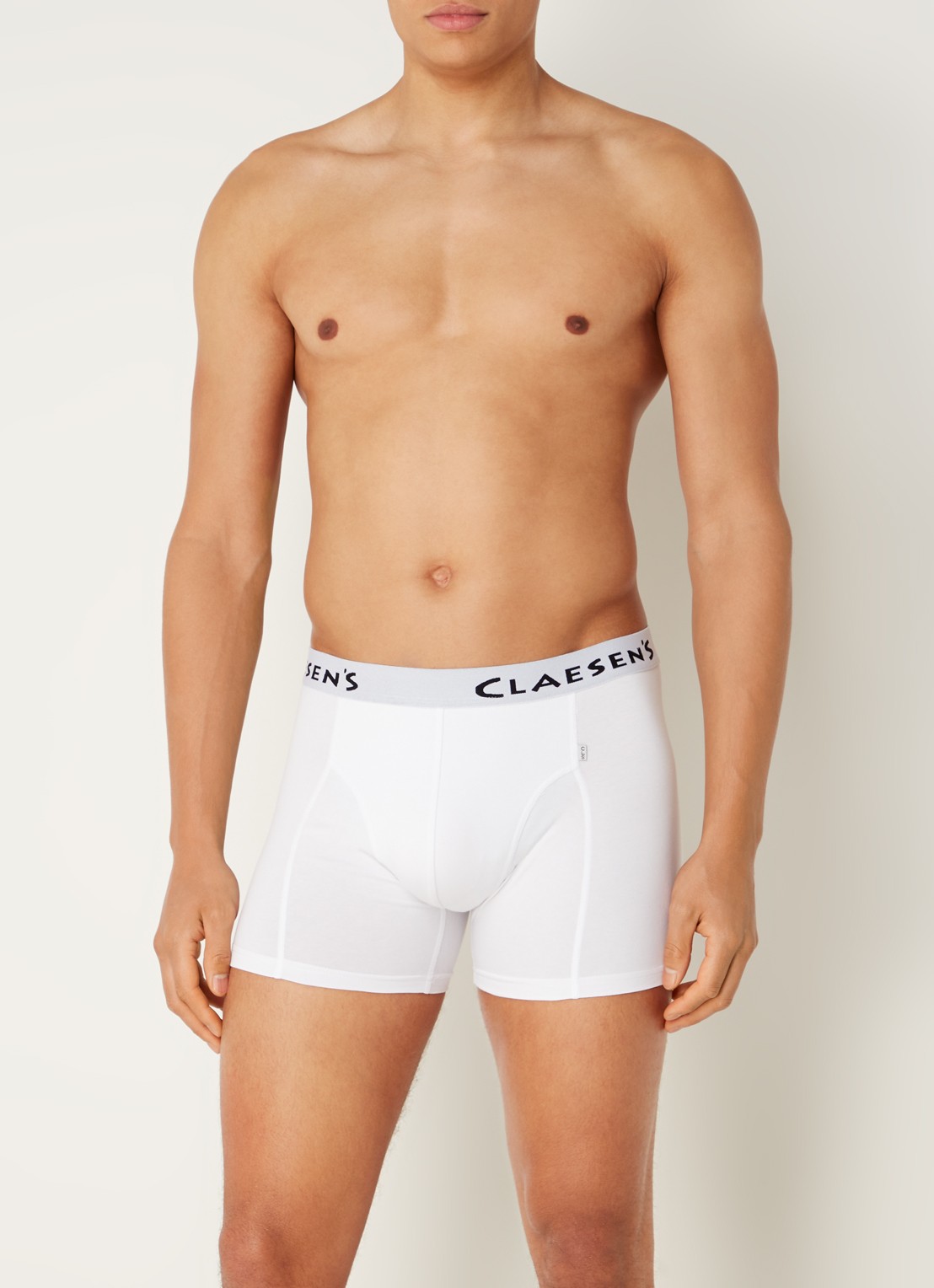 Claesen's Boston boxershorts met logoband in 3-pack - voorkant wit