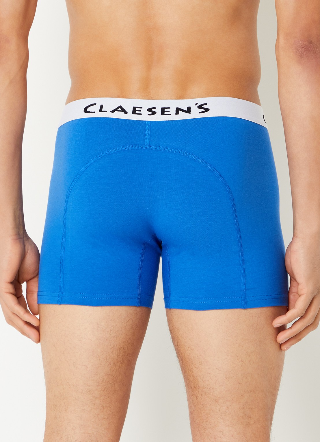 Claesen's Boston boxershorts met logoband in 3-pack - achterkant kobaltblauw