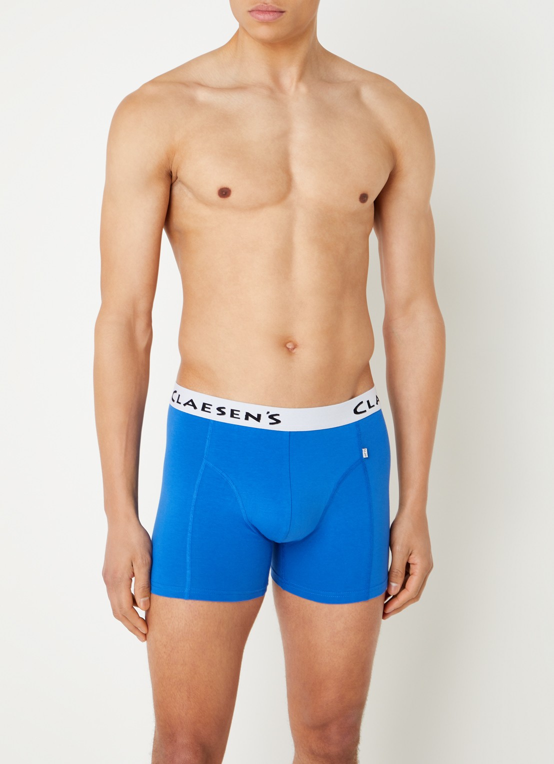 Claesen's Boston boxershorts met logoband in 3-pack - voorkant 5 kobaltblauw