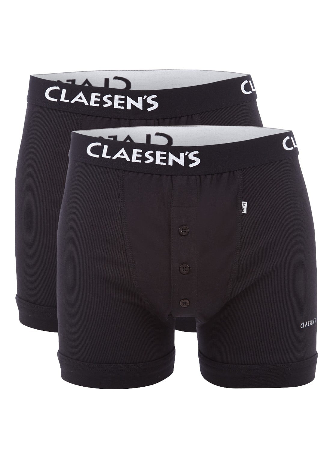 Claesen's Harlem boxershorts in uni in 2-pack - voorkant 3 zwart