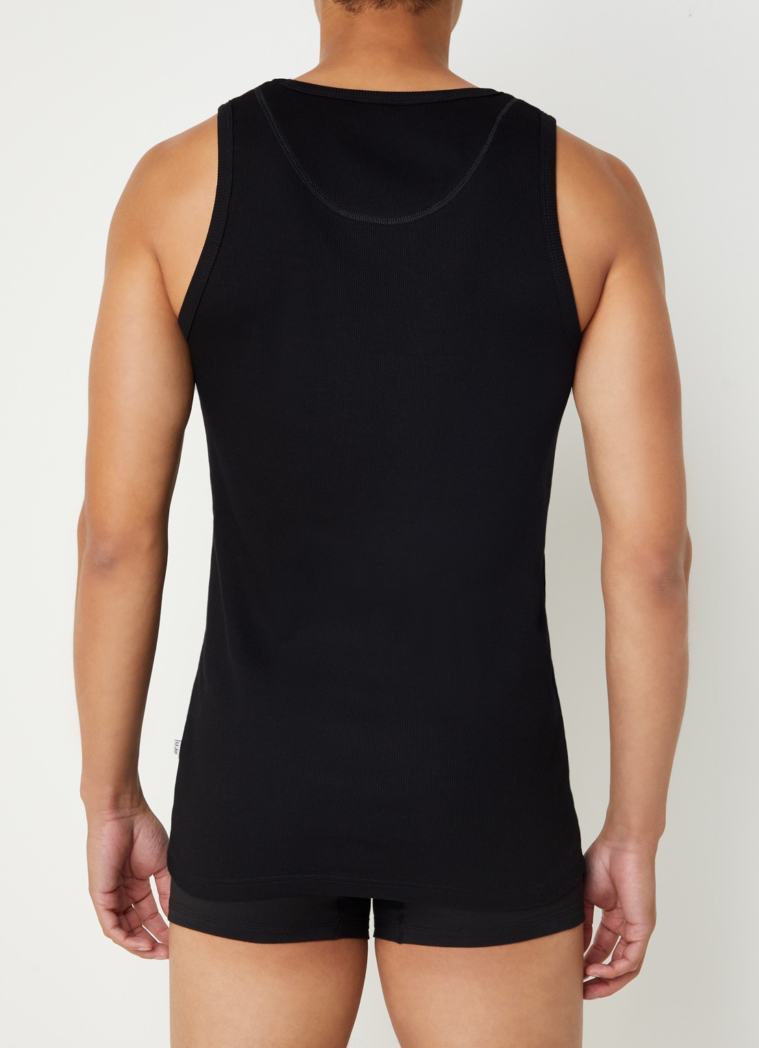 Claesen's Singlet met ribstructuur in 2-pack - achterkant 4 zwart