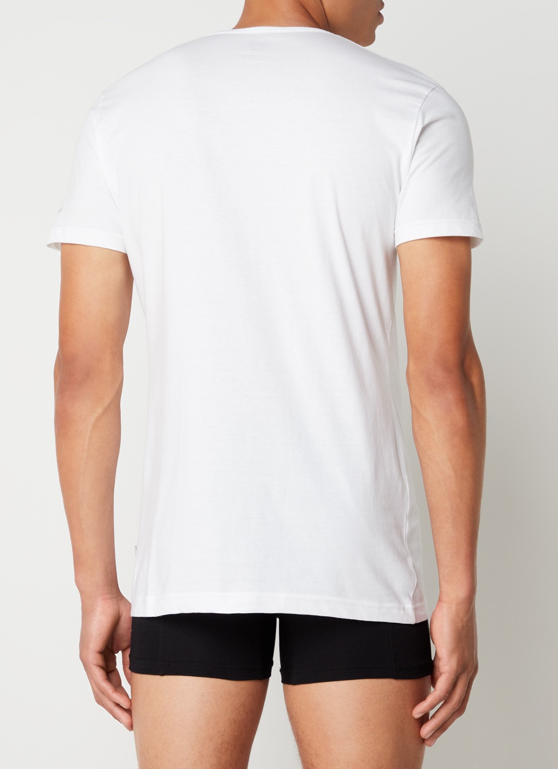 Claesen's Slim fit T-shirt in 2-pack - achterkant wit