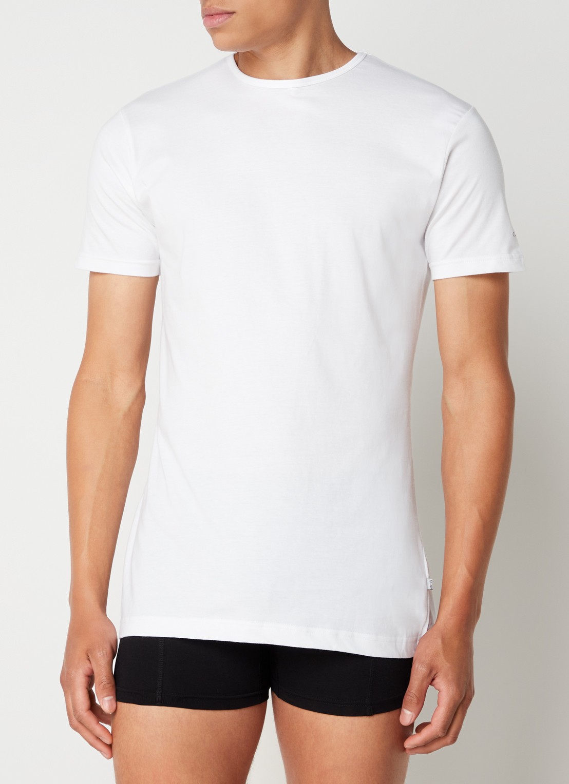 Claesen's Slim fit T-shirt in 2-pack - detail 4 wit