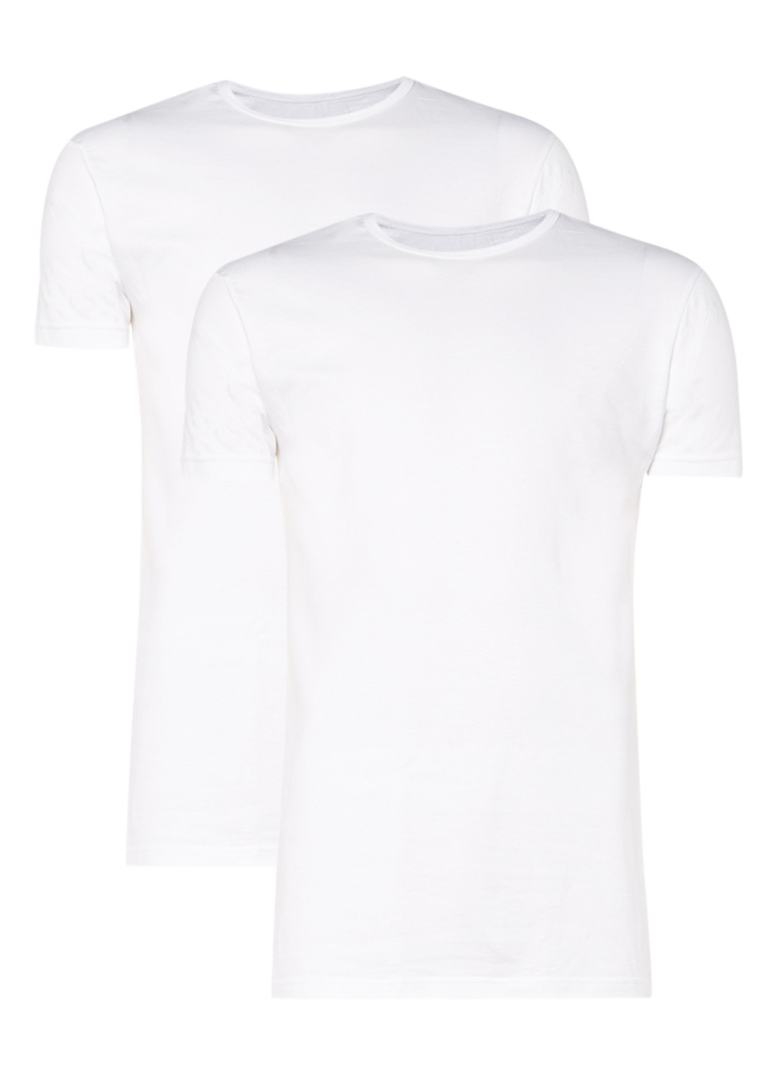 Claesen's Slim fit T-shirt in 2-pack - voorkant 2 wit