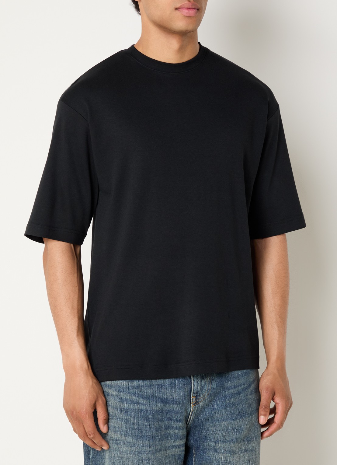 Claesen's T-shirt met ronde hals - detail zwart