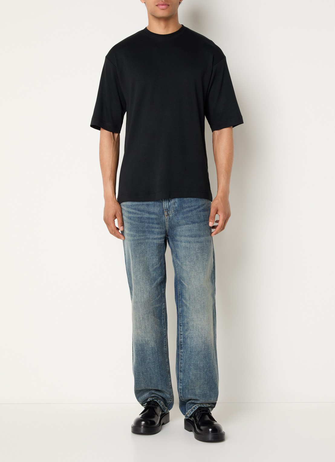 Claesen's T-shirt met ronde hals - voorkant 3 zwart