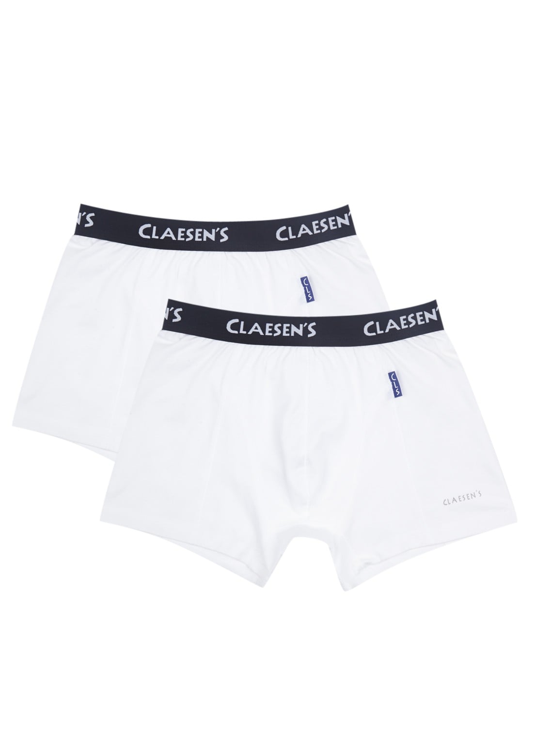 Claesens Boxershorts in uni in 2-pack - voorkant wit