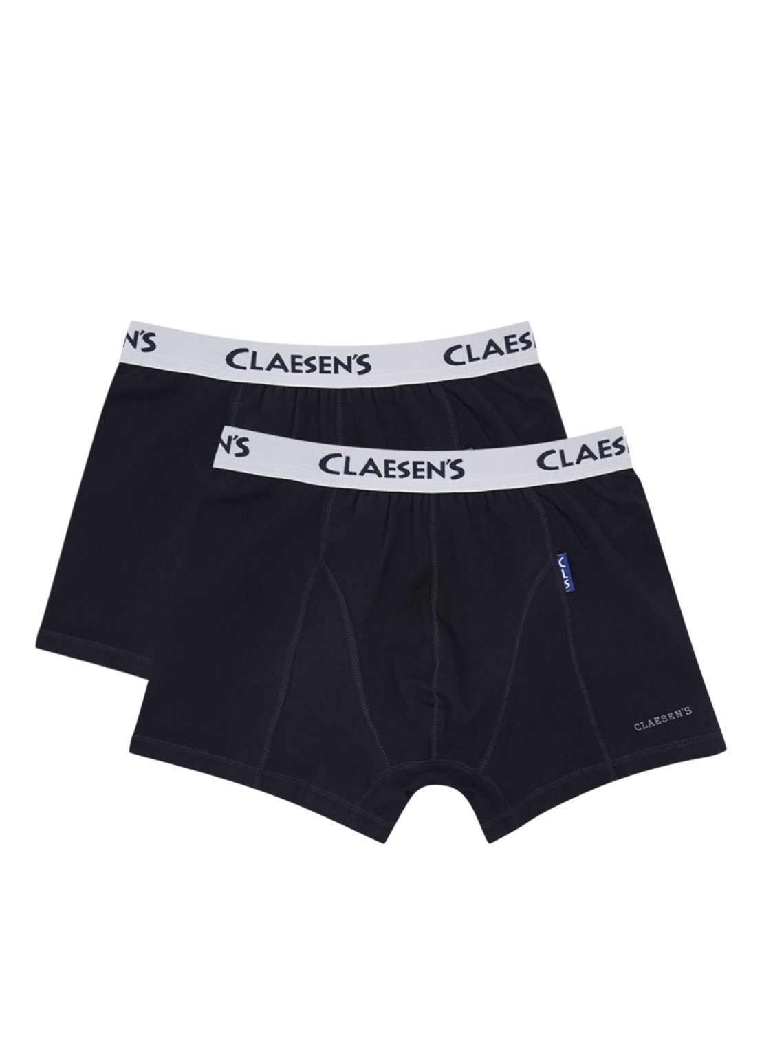 Claesens Boxershorts in uni in 2-pack - voorkant donkerblauw