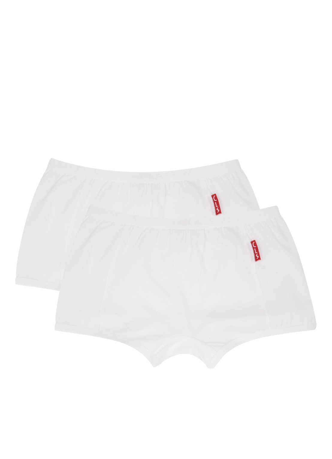 Claesens Boxershorts in uni in 2-pack - voorkant wit