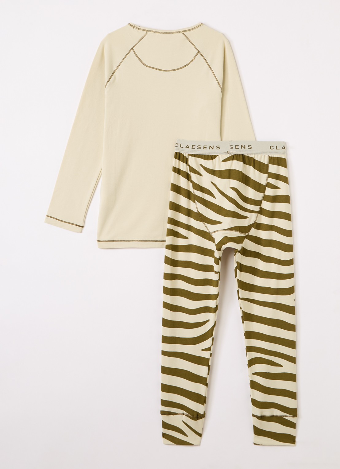Claesens Pyjamaset met print - voorkant 2 mosgroen