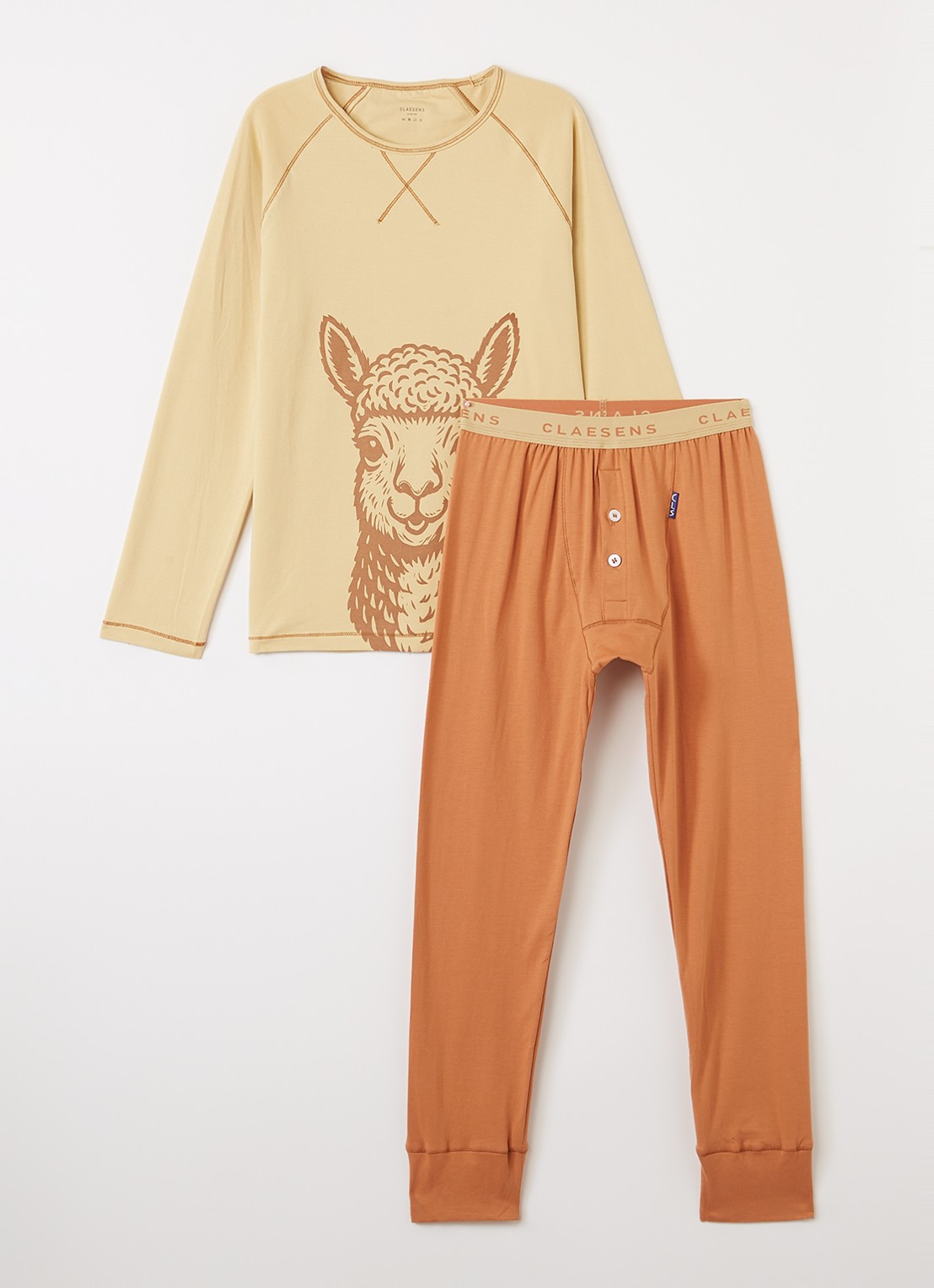 Claesens Pyjamaset met print - voorkant oranje