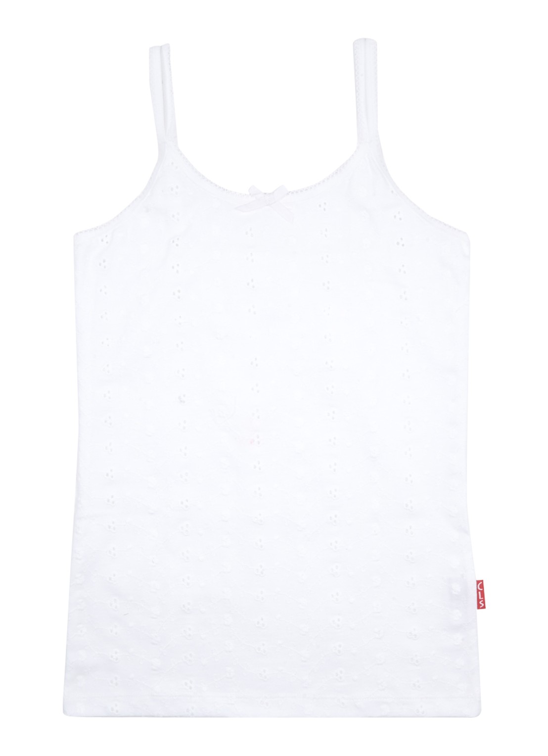 Claesens Singlet met broderie - voorkant wit