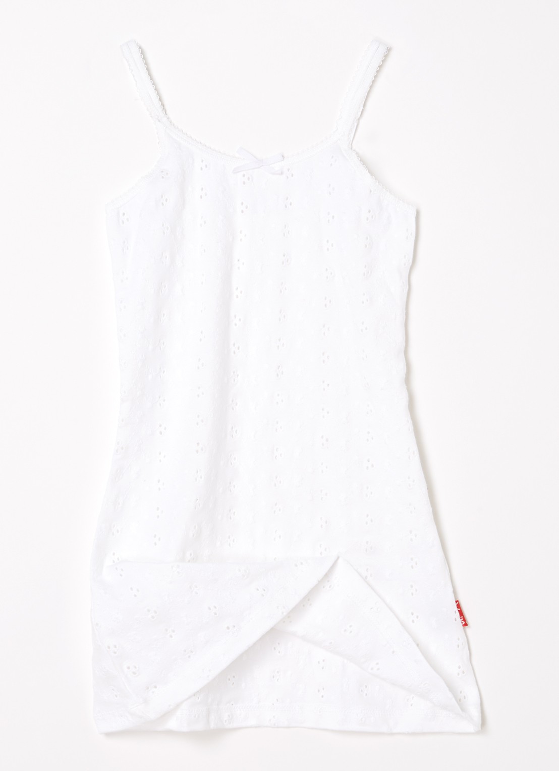 Claesens Singlet met broderie  - voorkant 2 wit