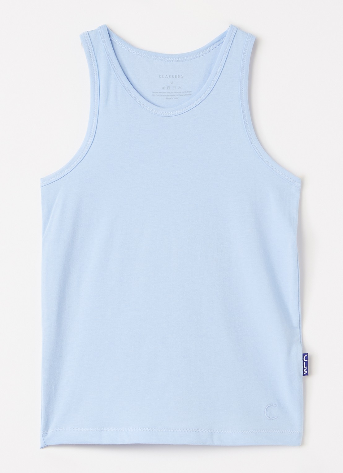 Claesens Singlet van katoen - voorkant lichtblauw