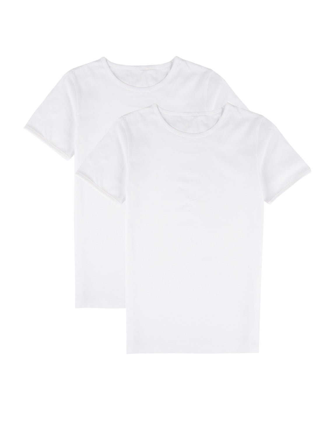 Claesens T-shirt in uni in 2-pack - voorkant wit