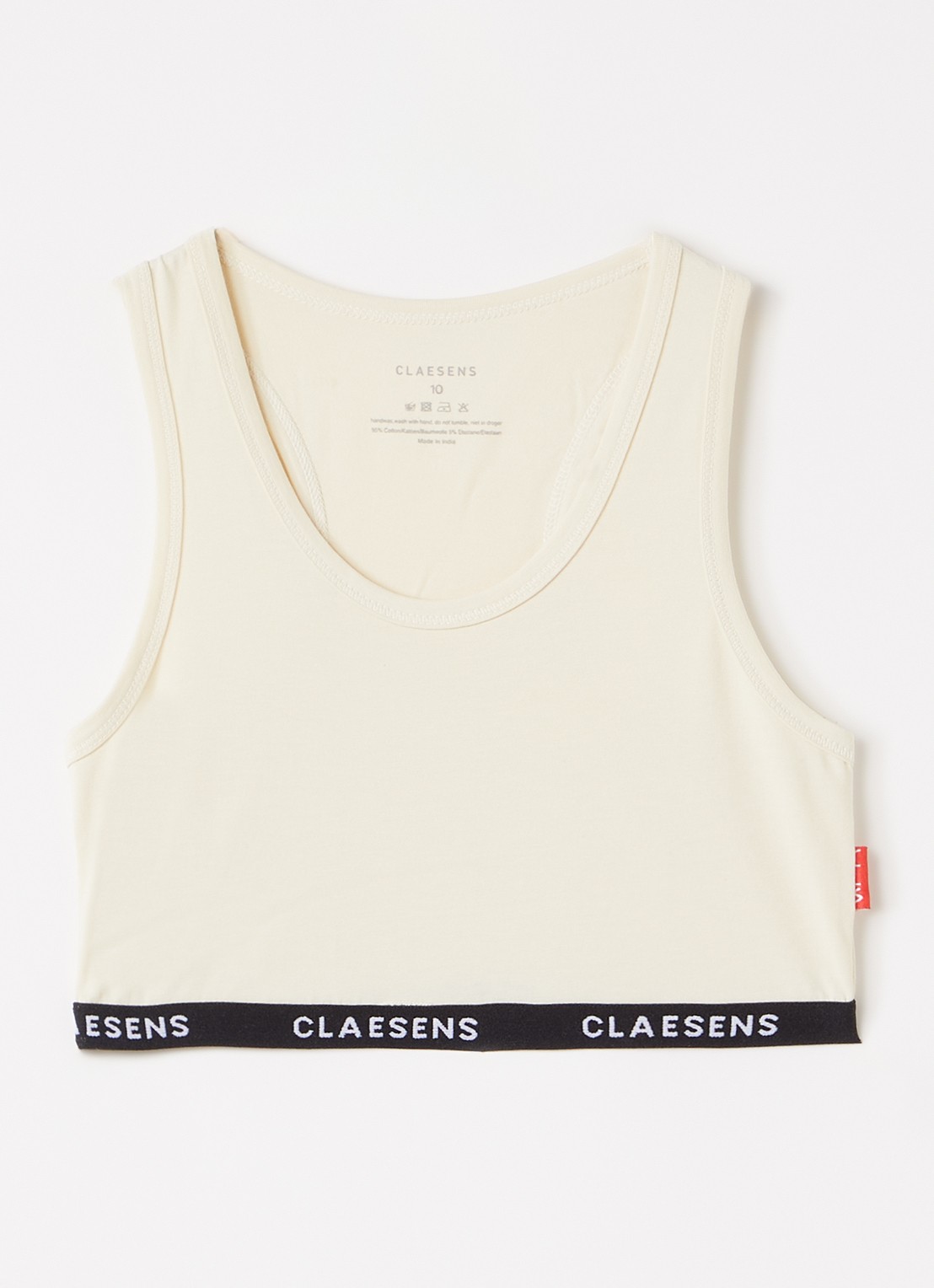 Claesens Top met logoband - voorkant gebroken wit