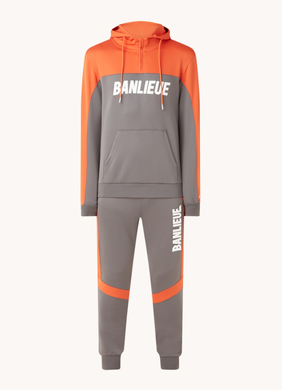 Clan de Banlieue 3D trainingspak met logoprint - voorkant 2 grijs
