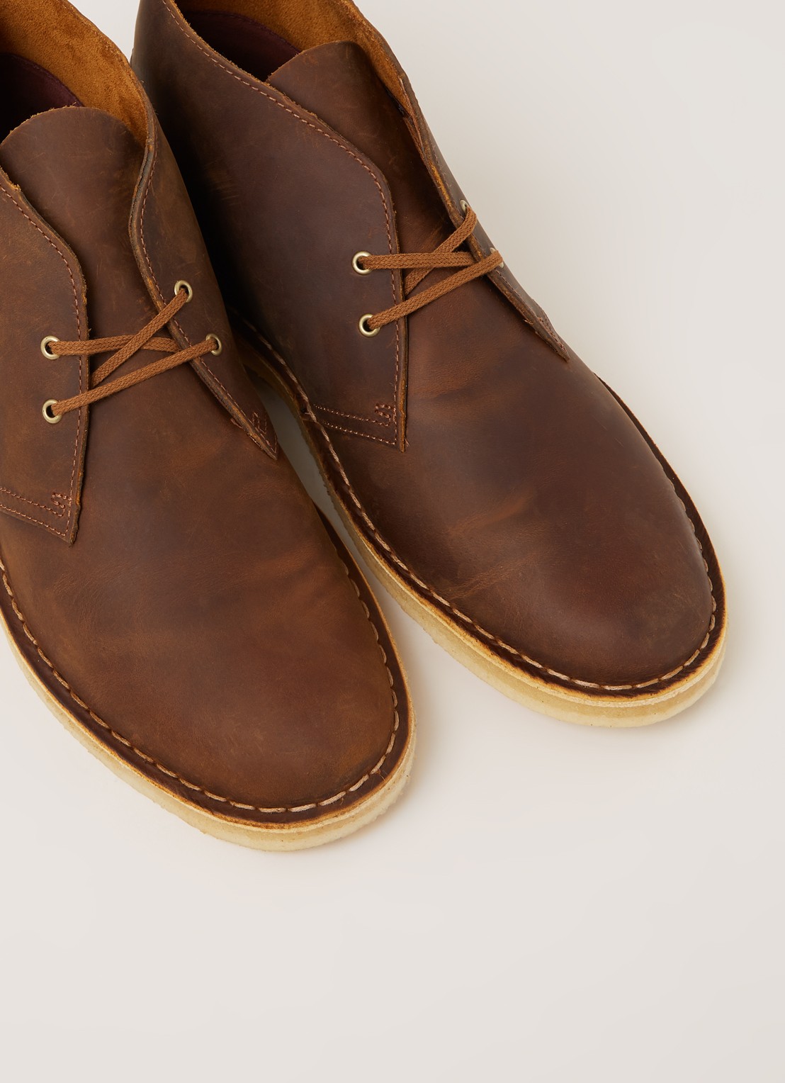 Clarks Desert boot van gewaxt leer - detail 4 kastanjebruin