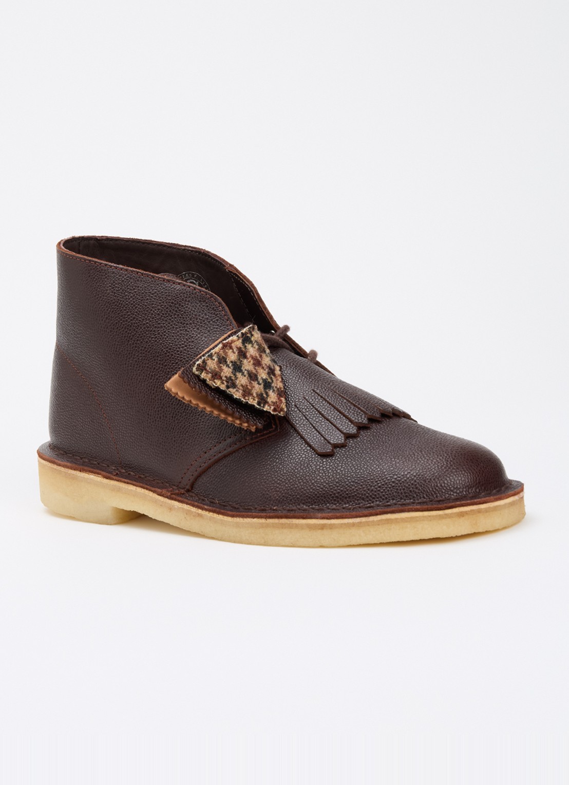 Clarks Originals Desert veterschoen van leer - voorkant donkerbruin