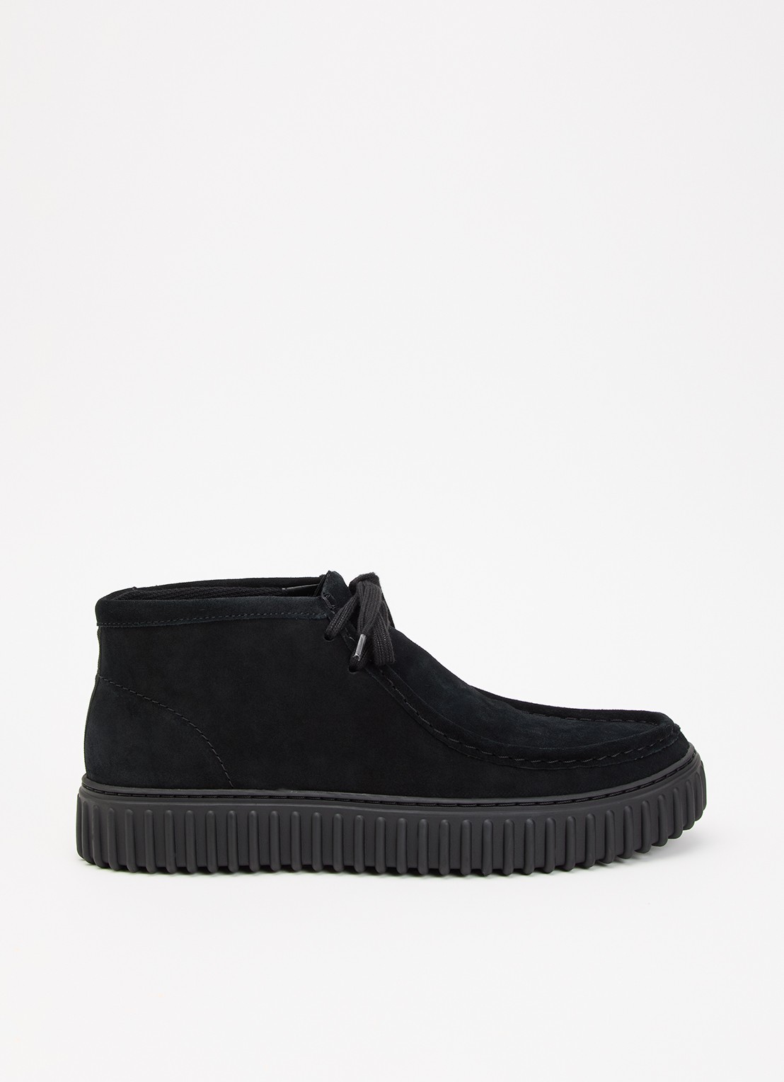 Clarks Originals Torhill Hi veterschoen van suède - voorkant zwart